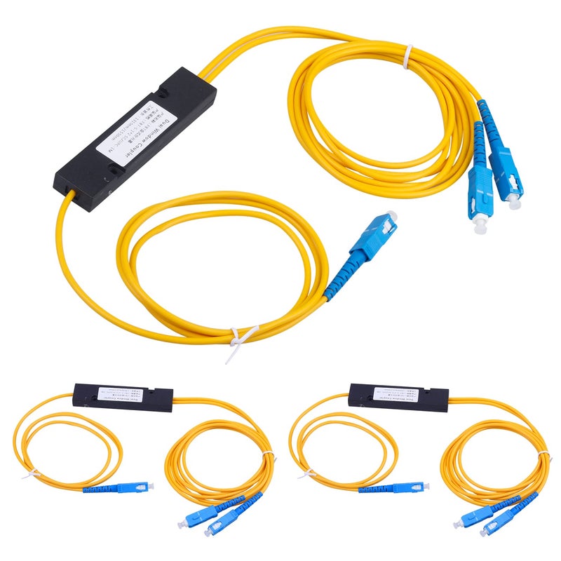 Duogalia SC/UPC Fiber Optical FBT Splitter 1x2(1 in 2 Out) Singlemode 1310/1550nm for Network Signal Distribution(3 Pack) - Image 1